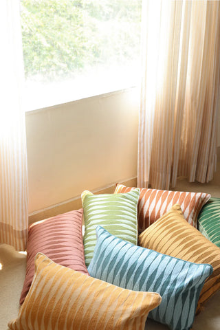 Ripple Teal Oblong Cushion Cover