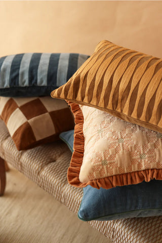 Ripple Tan Brown Oblong Cushion Cover