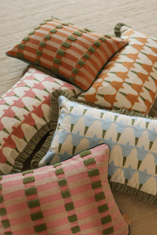 Pine Rose Oblong Cushion Cover