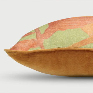 Wildflower Coral Linen Oblong Cushion Cover