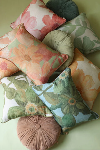 Wildflower Eucalyptus Linen Oblong Cushion Cover