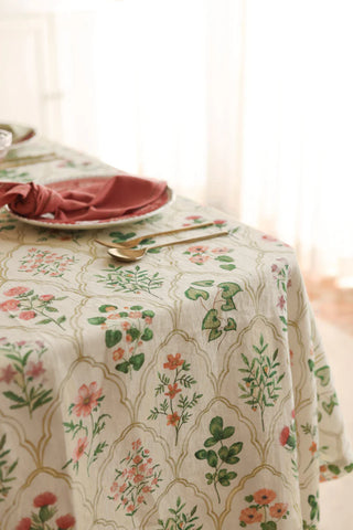 Eden Rose Linen Table Cover