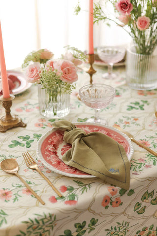 Eden Rose Linen Table Cover