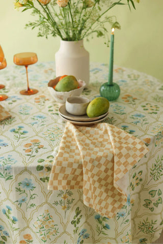 Eden Peach Linen Table Cover