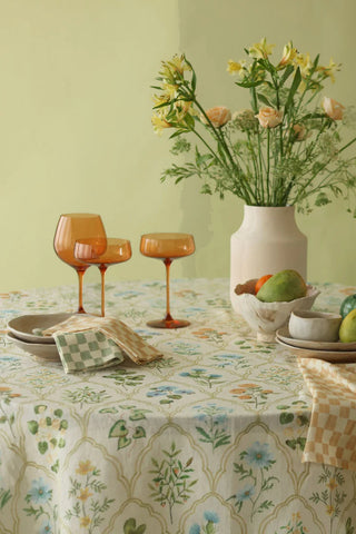 Eden Peach Linen Table Cover