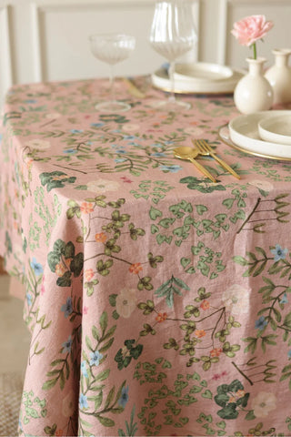 Valley Rose Linen Table Cover