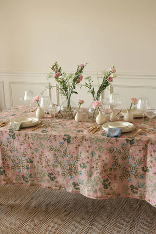 Valley Rose Linen Table Cover