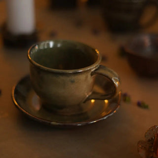 Sage Green Cup & Saucer The confetti Tree