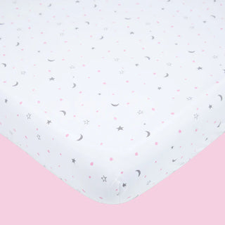 Organic Cotton Cot Bedding Set – Sleepy Star (Pink)