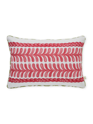 Ayna Linear Leaf Red Cushion Cover