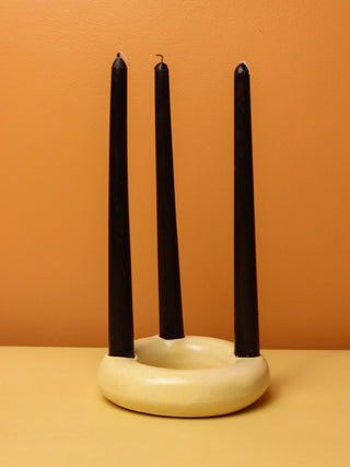 Ceramic Donut Candle Holder - Beige