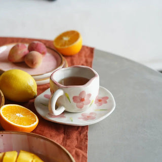 Vintage Pink Flower Cup The confetti Tree