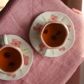 Vintage Pink Flower Cup The confetti Tree