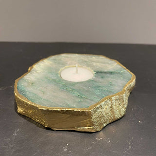 Semi Precious Tea Light Holder - Green