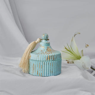 Blue Candy Jar Candle + 2 Scented Wax Tablets