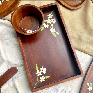 Calla Lily Serving Trays | Wooden | Medium