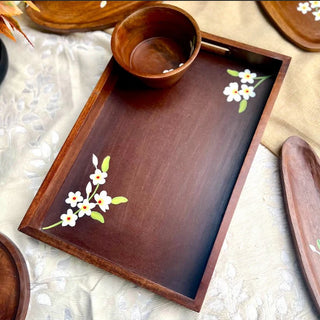 Calla Lily Serving Trays | Wooden | Set of 2