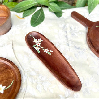 Calla Lily Oval Platter | Wooden