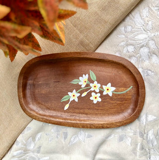 Calla Lily Elliptical Platter | Wooden