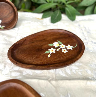 Calla Lily Abstract Platter | Wooden