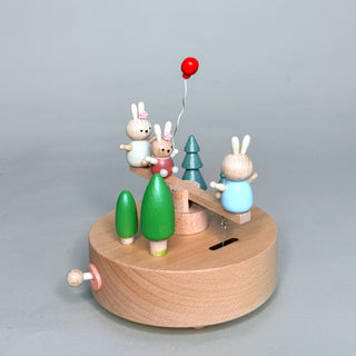 Wooden Bunny Seesaw Music Decor