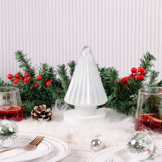 Pristine White Glass Christmas Tree by Artstory