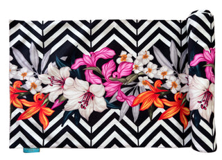 Chevron Flowers Table Runner (13in x 58in or 13in x 72in)