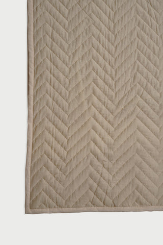 Chevron Ochre Quilted Bedding Set