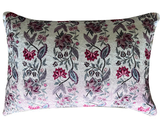 Chintz Vine Modern Chic Designer Velvet Cushion Cover (Red & Pink)