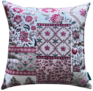 Chintz Cocktail Modern Chic Designer Velvet Cushion Cover (Red & Pink)