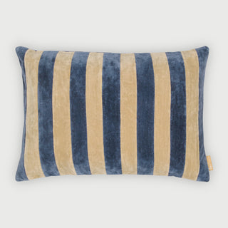 Holly Cobalt Blue Velvet Stripe Cushion Cover
