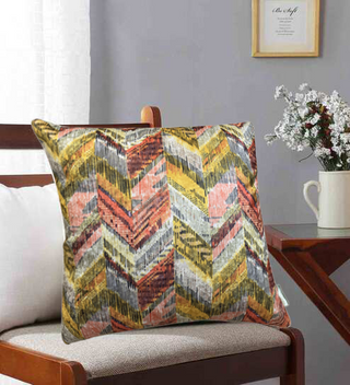 Multi-Strap Modern Chic Designer Velvet Cushion Cover (Multicolour, 16x16in (40cm x 40cm))