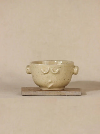 The Warrior Face Ceramic Cappuccino Mug (Beige Color)