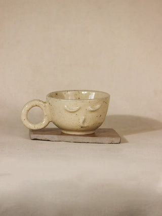 The Priest Face Ceramic Cappuccino Mug (Beige)