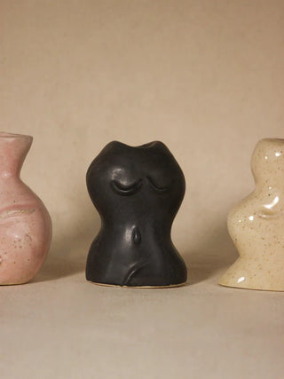 Soulful Ceramic Face Candle Holder- Set of 3