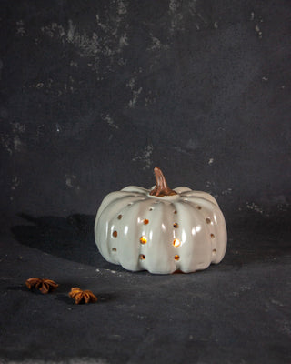 White Pumpkin Tea-Light Candle Holder - TOH