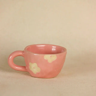 Set of 2 Pretty in Pink Ceramic Mugs Gift Bundle