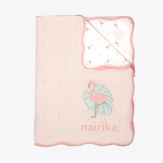 Organic Cotton Cot Bedding Set – Hello Flamingo (With Quilted Blanket)