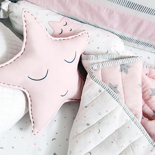 Organic Cotton Cot Bedding Set – Sleepy Star (Pink)