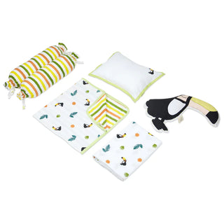 Organic Muslin Cot Bedding Set – Tropical Toucan