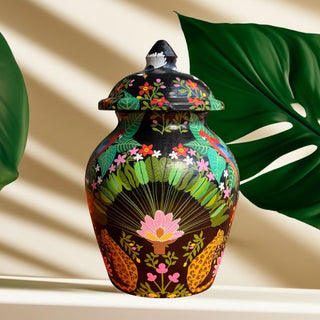 TROPICAL GARDEN HANDPAINTED FLOWER VASE