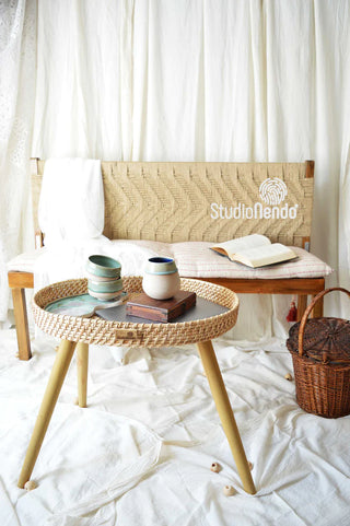 Cane Standing Basket- Tray TableEnd table
