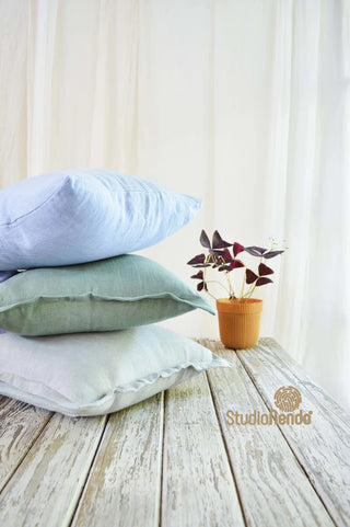 Linen Cushion Cover- Ice Blue