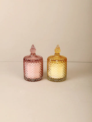 DIAMOND JARS | GOLD & ROSE GOLD | SCENTED CANDLES | SET OF 2