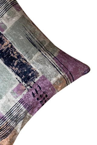 Abstract Blues Modern Chic Designer Velvet Cushion Cover