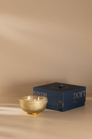 Gilded Grain-Cut Bowl | Gold | Scented Candle