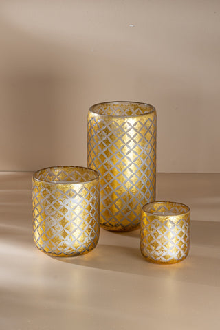 Gilded U-shaped Glass Set Of 3 | Gold | Scented Candle
