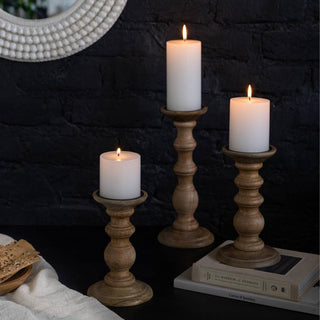 The Classic Antique Style Pillar Candle Stands set of 3