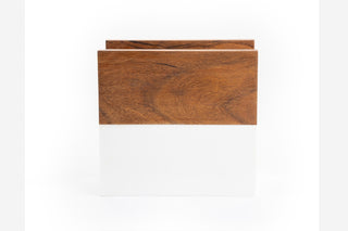 BELLA  MARBLE AND WOOD TISSUE HOLDER