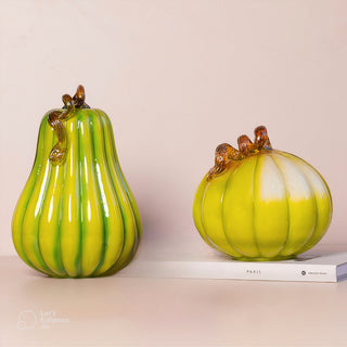Fall Pumpkins In Green & Gold- Gift Set of 2 Pieces